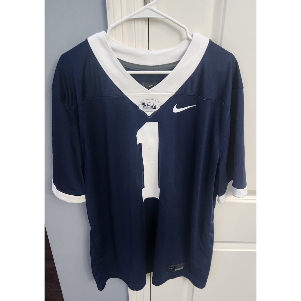 Nike Penn State Nittany Lions Football Jersey Mens XL Navy Blue White #1 New